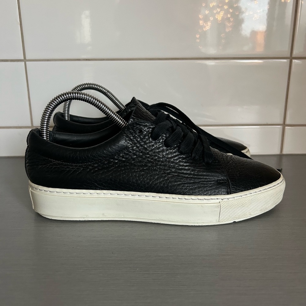 Acne Womens Black and White Leather Sneakers Size 38 (US7.5)